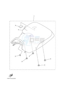 YFM700FWAD YFM7FGPB GRIZZLY 700 EPS (1HP3 1HP4) drawing SEAT