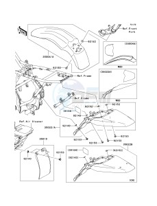 KLX 140 B (KLX140L MONSTER ENERGY) (B8F-B9FA) B9FA drawing FENDERS