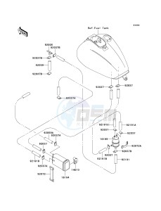 VN 1500 E [VULCAN 1500 CLASSIC] (E7) [VULCAN 1500 CLASSIC] drawing FUEL EVAPORATIVE SYSTEM-- CA- -