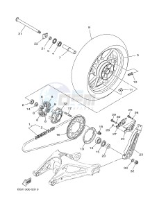 MTN850-A MTN-850-A MT-09 ABS (BS21) drawing REAR WHEEL