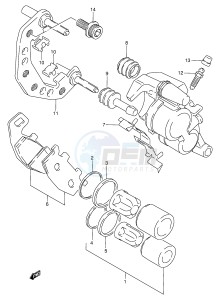 VX800 (E4) drawing FRONT CALIPER (MODEL L M N P R)