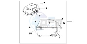 XL700VA drawing 45L TOP BOX CARNELLIAN RED MET