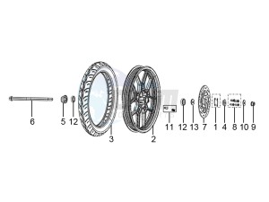 STX 150 drawing Front wheel made of alloy