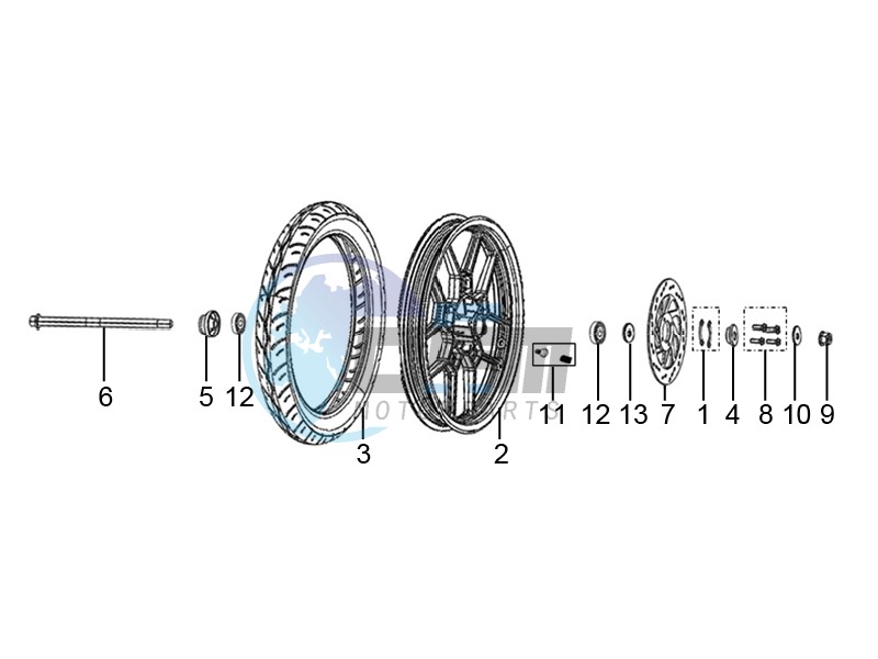 Front wheel made of alloy