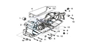 GTS 125I (L8) EU EURO4 drawing CRANKCASE COVER -  STARTMOTOR