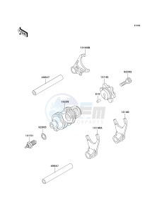 KL 650 A [KLR 650] (A6F-A7F) A6F drawing GEAR CHANGE DRUM_SHIFT FORK-- S- -