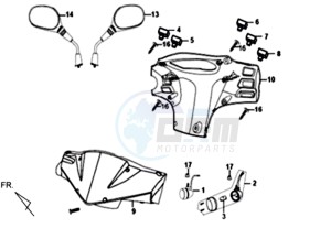 SYMPLY 50 L7 drawing HEAD LIGHT COVER / MIRRORS / CONTROLS