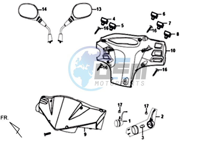 HEAD LIGHT COVER / MIRRORS / CONTROLS