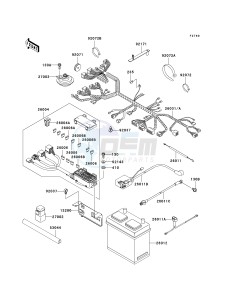 KAF 950 B [MULE 3010 DIESEL 4X4] (B7F) B6F drawing CHASSIS ELECTRICAL EQUIPMENT