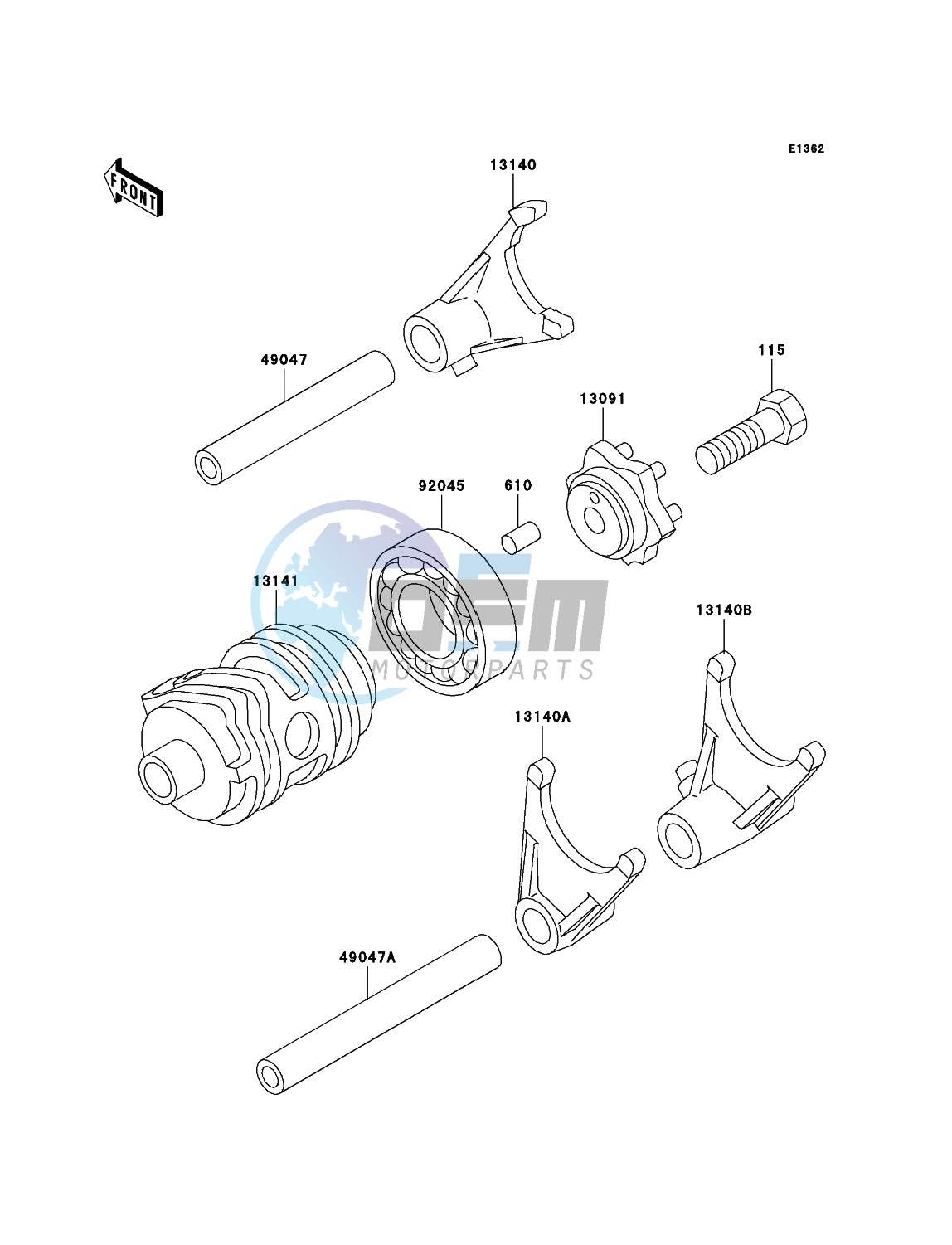 Gear Change Drum/Shift Fork(s)