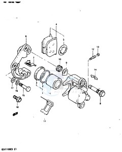 GSX1100 (Z-D) drawing FRONT CALIPERS