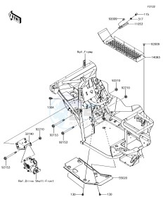 MULE SX 4x4 KAF400HHF EU drawing Engine Mount