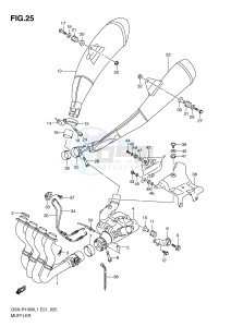 GSX-R1000 (E21) drawing MUFFLER (GSX-R1000L1 E24)