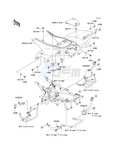 KSV 700 A [KFX700 AND V FORCE] (A1-A2) [KFX700 AND V FORCE] drawing REAR FENDER-- S- -