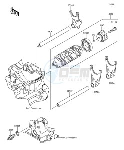 Z1000SX ZX1000LGF FR GB XX (EU ME A(FRICA) drawing Gear Change Drum/Shift Fork(s)