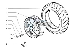 Sfera 125cc drawing Front wheel