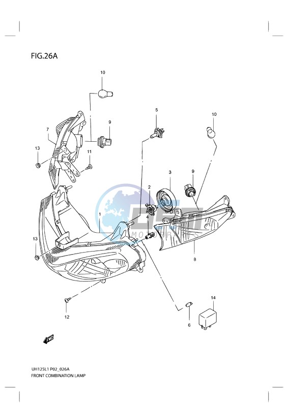 FRONT COMBINATION LAMP (MODEL EXECUTIVE P19 AND RACING P19)