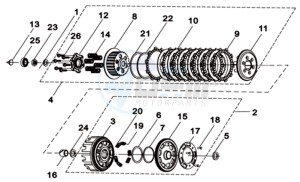 WOLF 300 (L8) EU EURO4 drawing CLUTCH CENTER ASSY