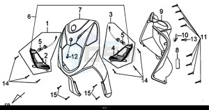 X'PRO 50 (25 Km/h) (AE05W9-NL) (E4) (L8-M1) drawing FRONT COVER FRONT INNER BOX