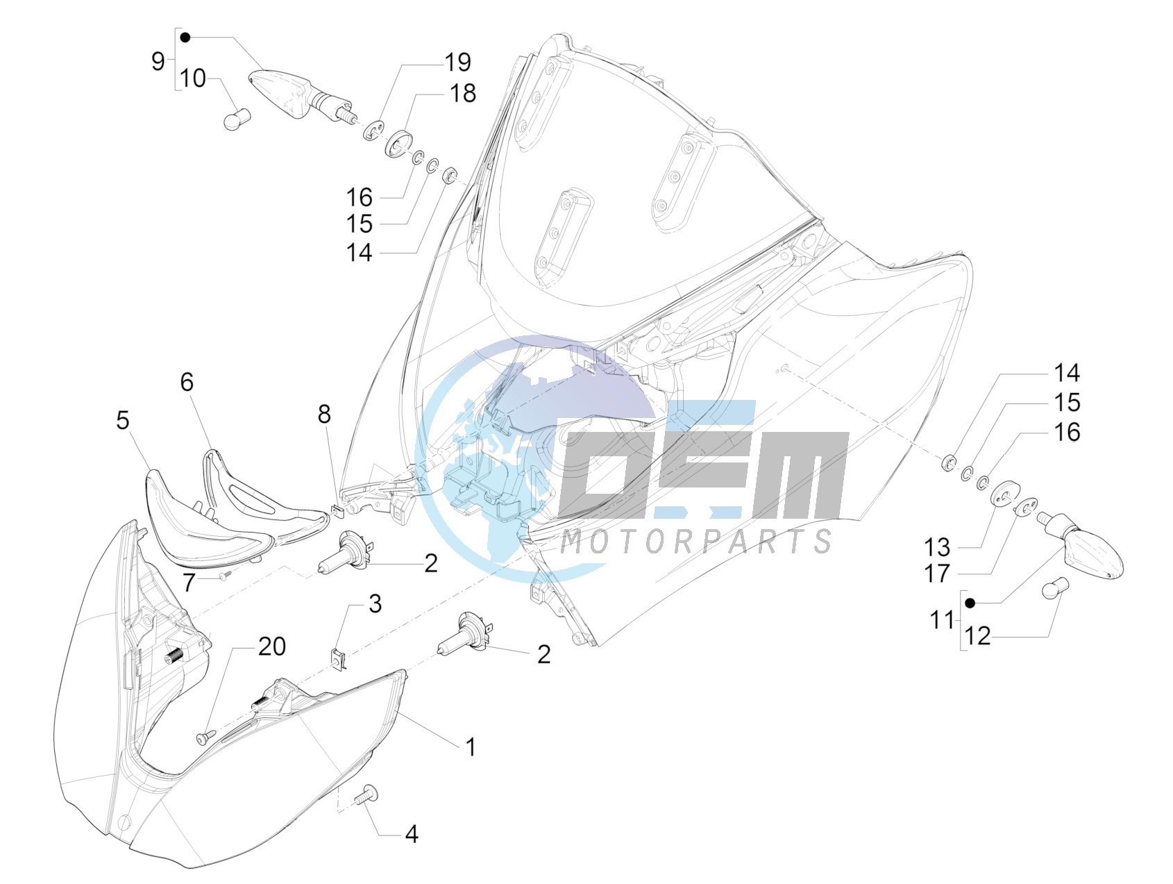 Front headlamps - Turn signal lamps