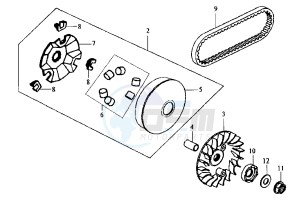 JOYRIDE - 125 cc drawing DRIVING PULLEY