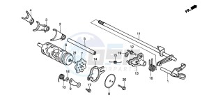 TRX200D FOURTRAX 200 drawing GEARSHIFT DRUM