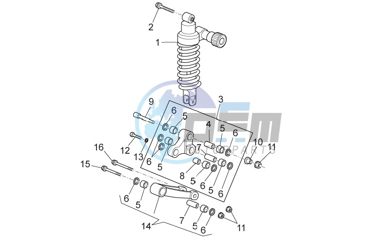 Connecting rod - rear shock abs.