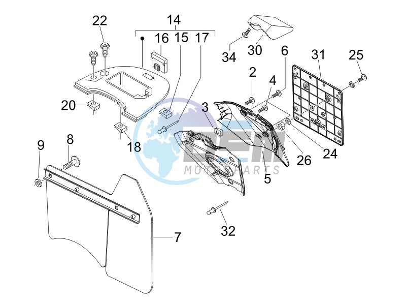 Rear cover - Splash guard