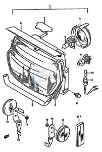 GSX750F (K-T) drawing HEADLAMP (MODEL K L M N P R)