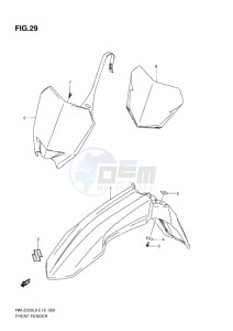 RM-Z 250 drawing FRONT FENDER (L0-L1)