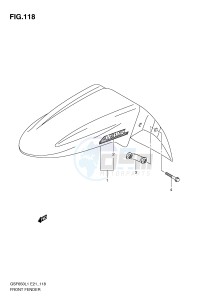 GSF650 (E21) Bandit drawing FRONT FENDER (GSF650SUAL1 E21)