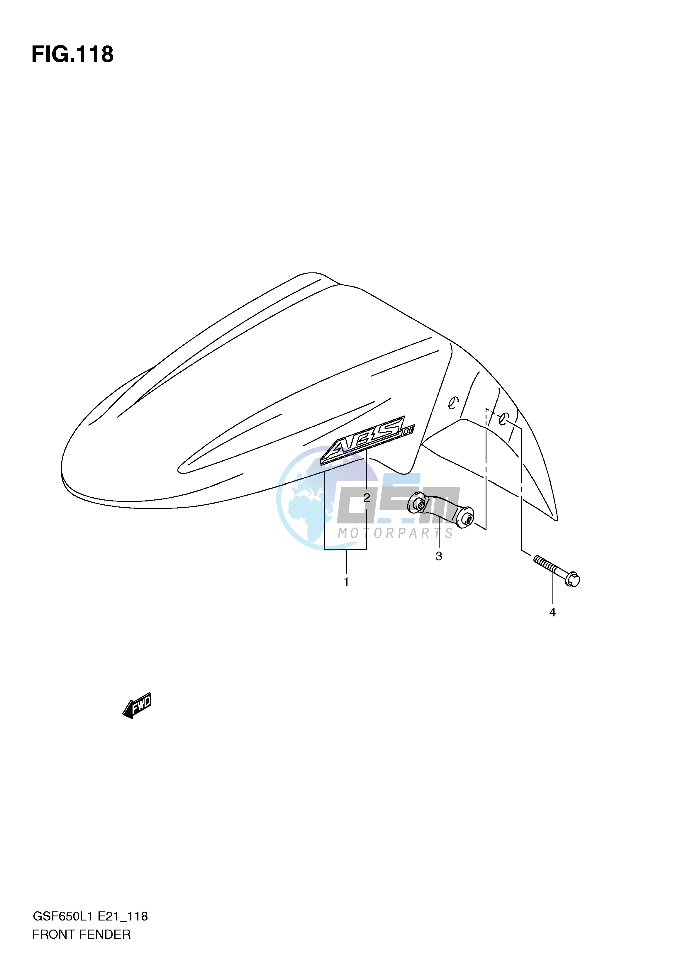 FRONT FENDER (GSF650SUAL1 E21)