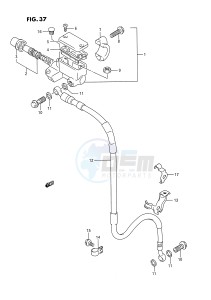 RMX250 (E3) drawing FRONT MASTER CYLINDER (MODEL K L M N P R S)