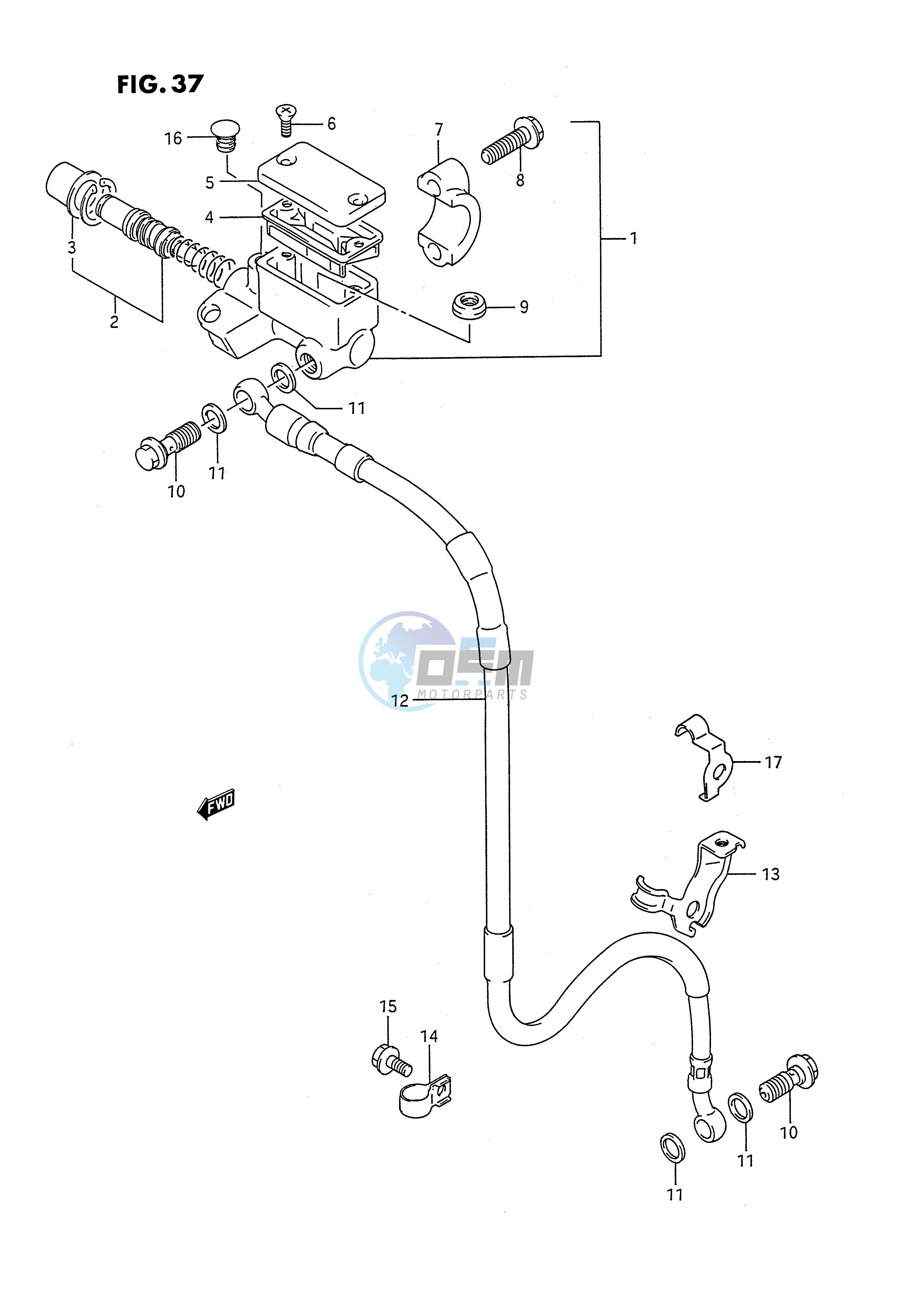 FRONT MASTER CYLINDER (MODEL K L M N P R S)