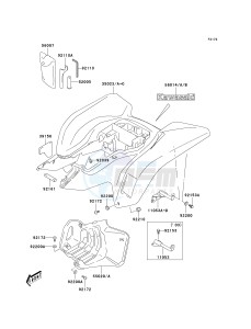 KSF 400 A [KFX400) (A1-A3) [KFX400) drawing REAR FENDER-- S- -