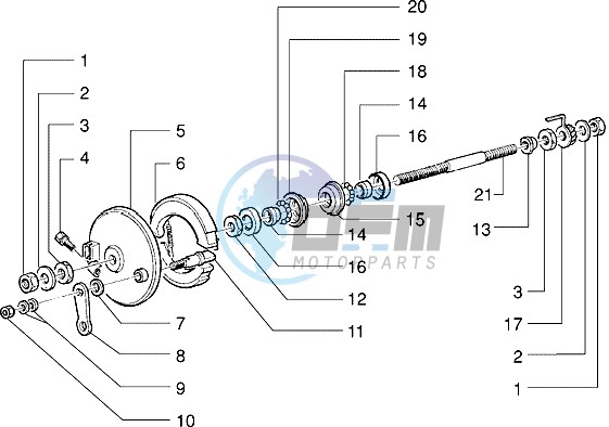 Front wheel component parts