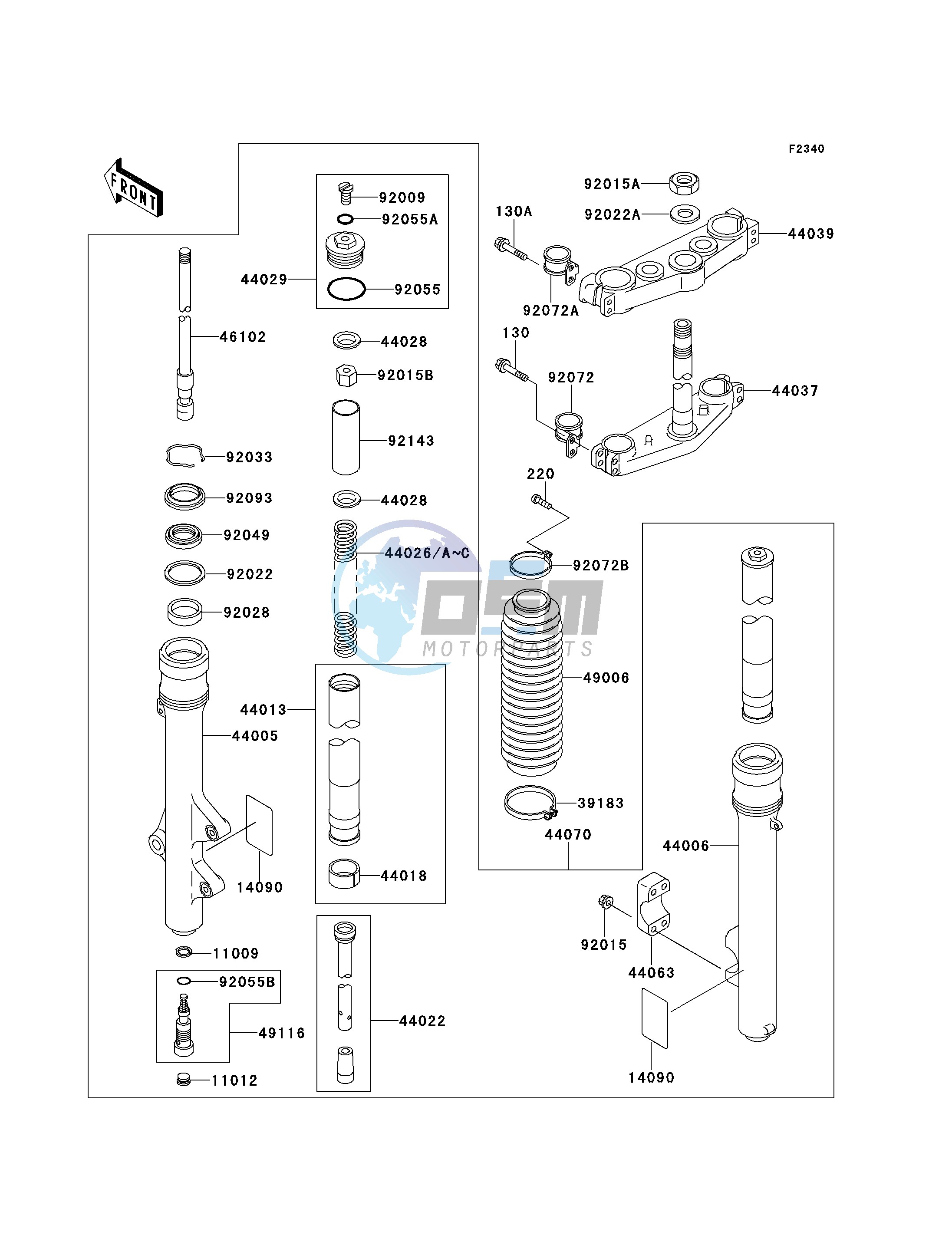 FRONT FORK -- KDX220-A4- -