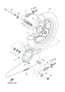 WR125X (22B8 22B8 22B8) drawing REAR WHEEL