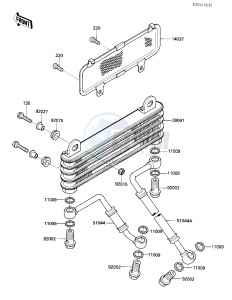 ZX 900 A [NINJA] (A1-A2) NINJA 900 drawing OIL COOLER