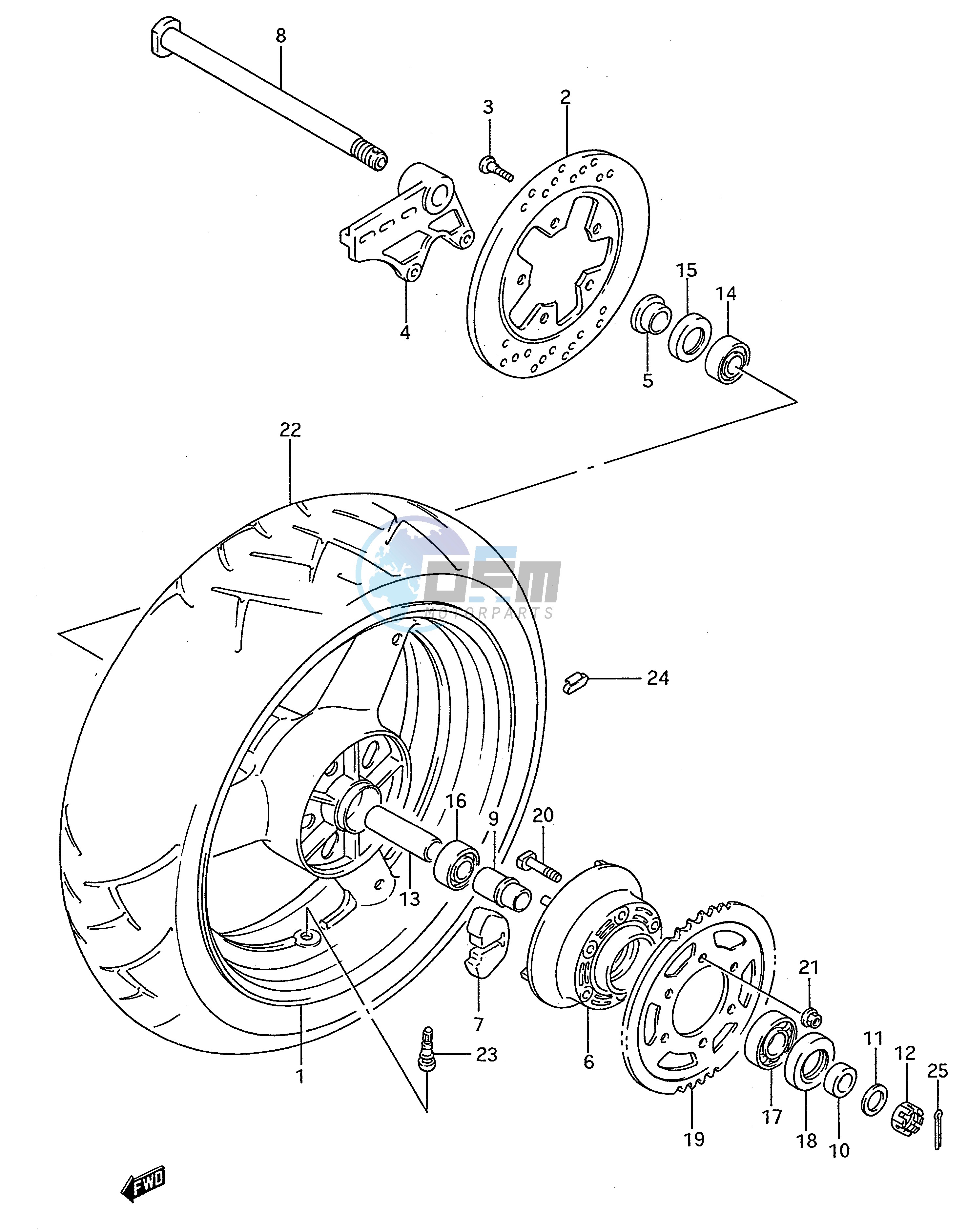 REAR WHEEL (MODEL R S)