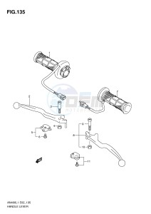 AN400 (E2) Burgman drawing HANDLE LEVER (AN400ZAL1 E19)