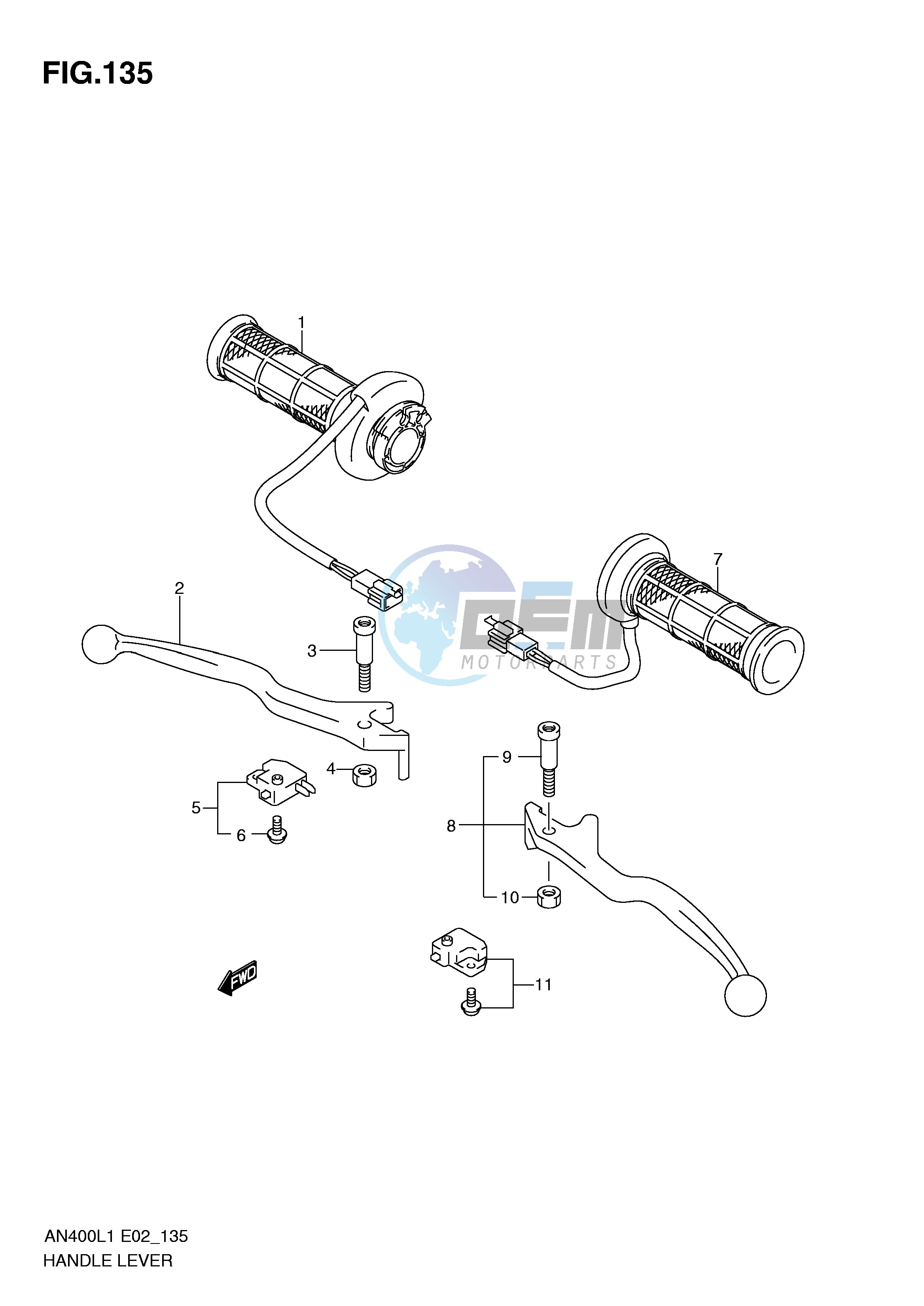 HANDLE LEVER (AN400ZAL1 E19)