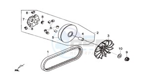 GTS 125I drawing CLUTCH / V BELT