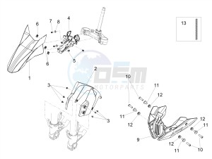 DORSODURO 900 E4 ABS (EMEA, LATAM) drawing Front mudguard-Pillar