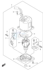 DF 250 drawing PTT Motor w/Transom (X) & (XX)