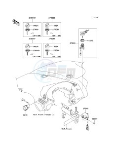 KVF 650 E [BRUTE FORCE 650 4X4 HARDWOODS GREEN HD] (E6F-E9F) E7F drawing IGNITION SWITCH