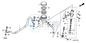 CBF1000A Europe Direct - (ED) drawing REAR BRAKE MASTER CYLINDER (CBF1000)