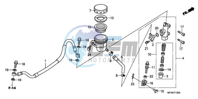 REAR BRAKE MASTER CYLINDER (CBF1000)