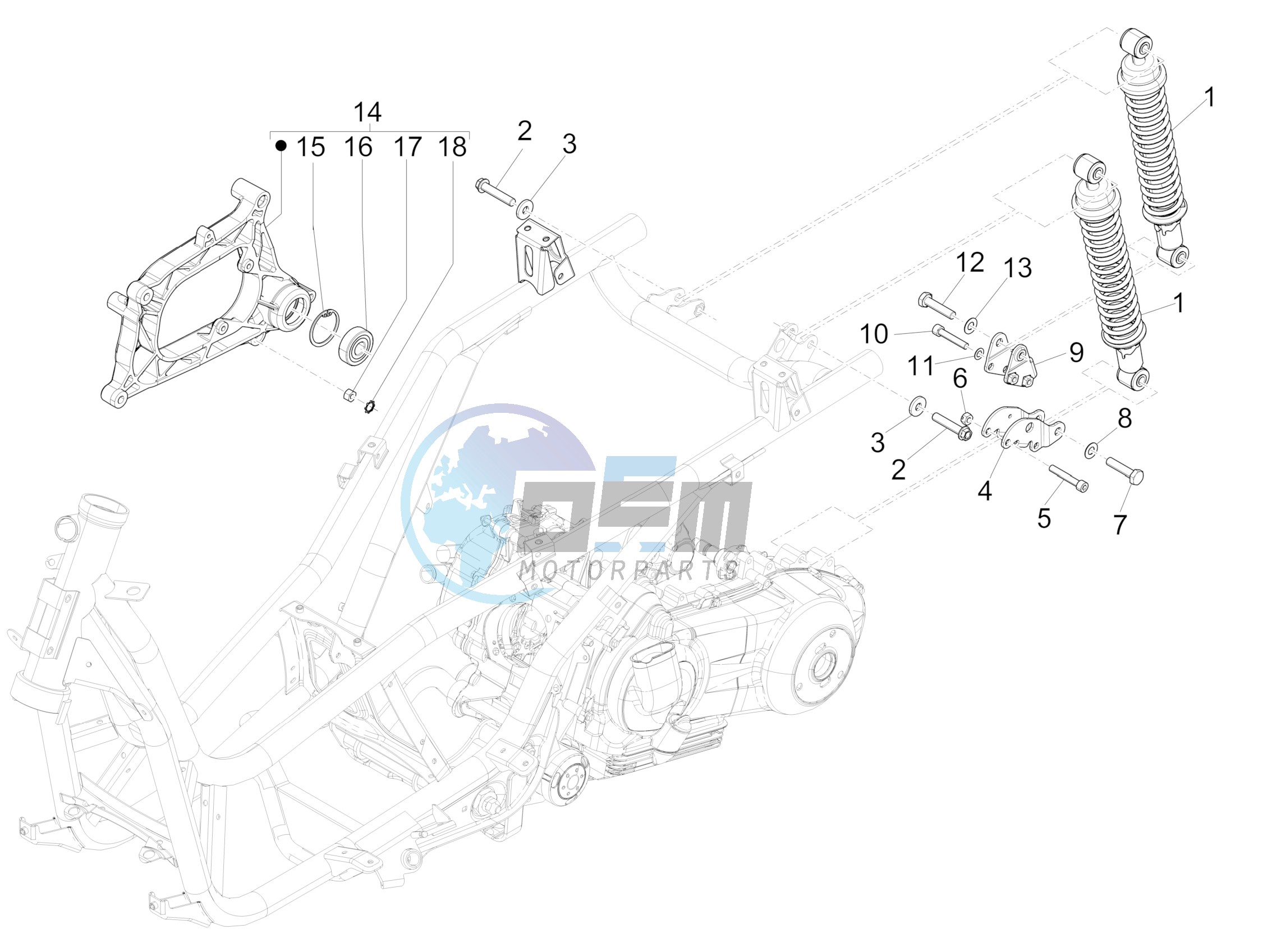 Rear suspension - Shock absorber/s