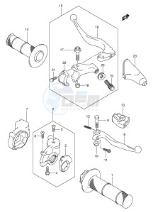 RM250 (E3-E28) drawing HANDLE LEVER (MODEL K1 K2 K3)